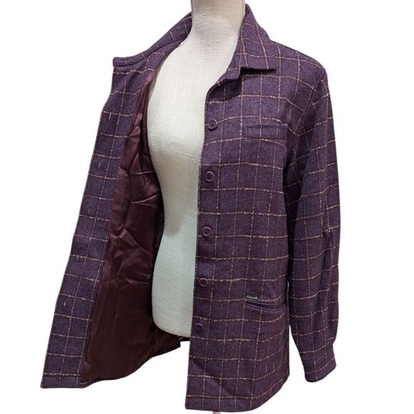 Faconnable Purple Plaid Women's Jacket - Picture 5 of 14
